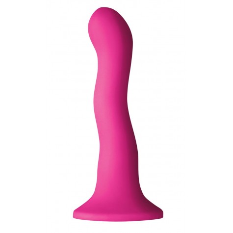 Розовый волнистый фаллоимитатор Shi/Shi Ripple 6" Dildo - 19 см.