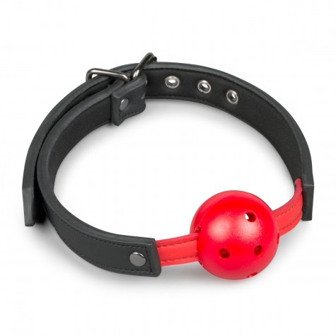 Красный кляп-шар Easytoys Ball Gag With PVC Ball